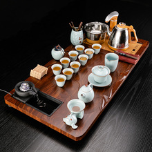 平步流水茶盘整套汝窑陶瓷茶具套装家用办公室四合一全自动上水