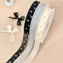 韩版烫银蝴蝶结雪纱织带diy手工蝴蝶结材料服装辅料礼盒鲜花包装