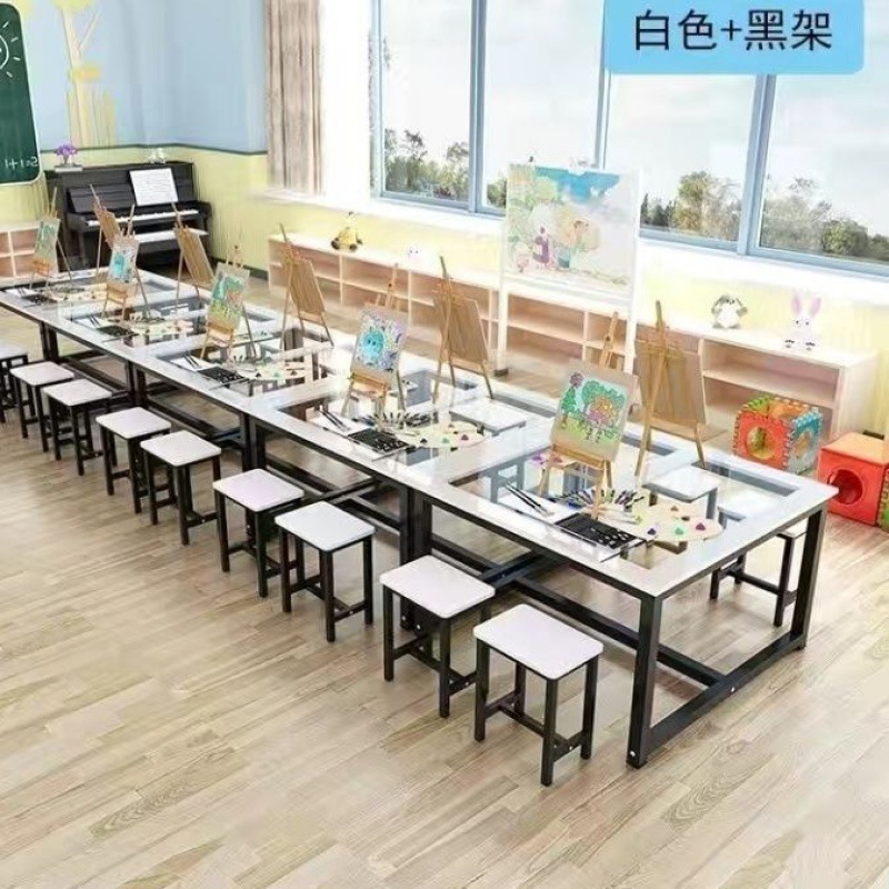 学生美术学习桌绘画桌培训桌手工书法桌儿童学习桌幼儿园画玻璃桌|undefined