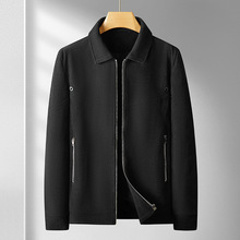 设计师原创秋季新款男式翻领拼色夹克加肥加大码宽松时尚男士工装