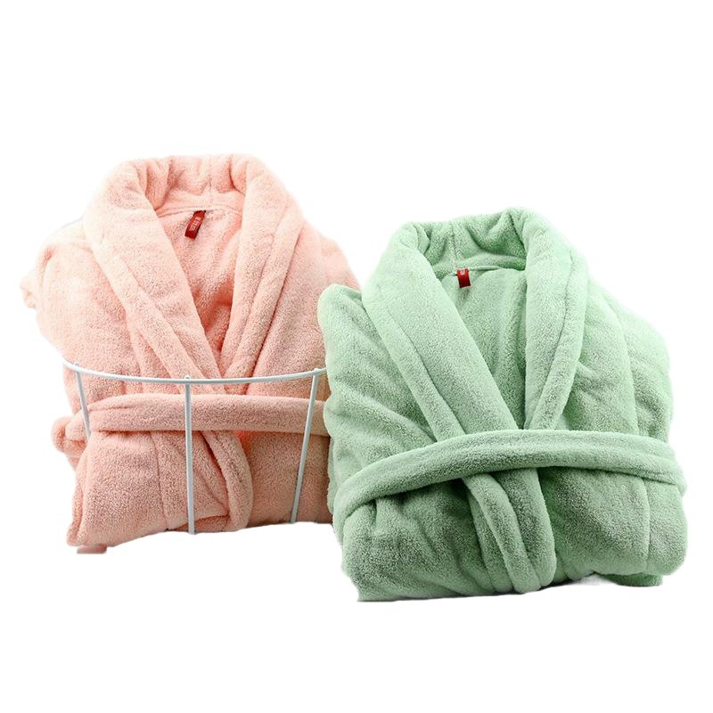 Осенне-зимний Халат коралловый флис ночная рубашка Женская длинная оптовая продажа салон красоты халат пижамы мужчины и женщины утолщенная Домашняя одежда халат