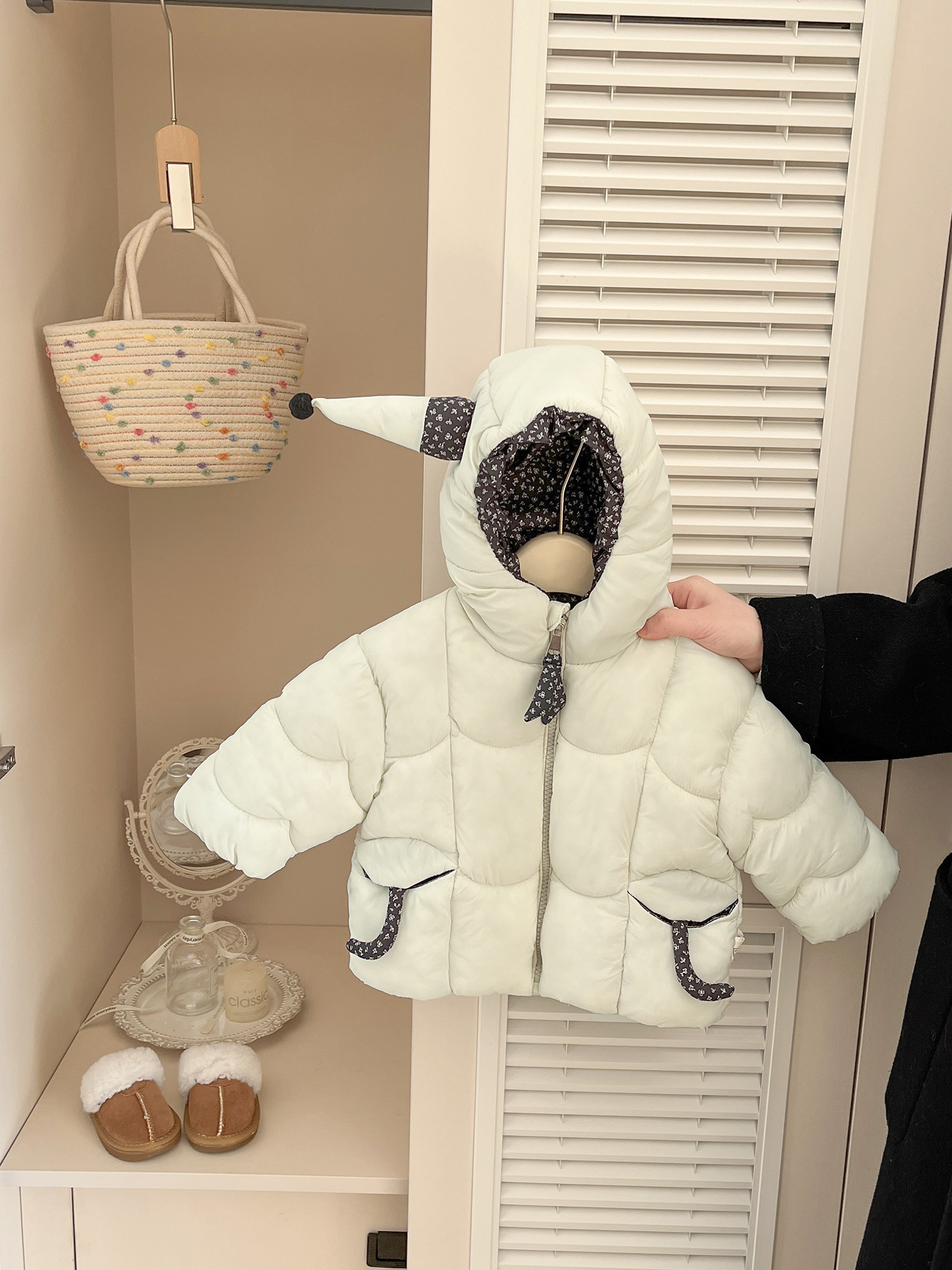Ropa de invierno para bebés adorables, gorra de algodón, chaqueta de algodón caliente para bebés gruesa