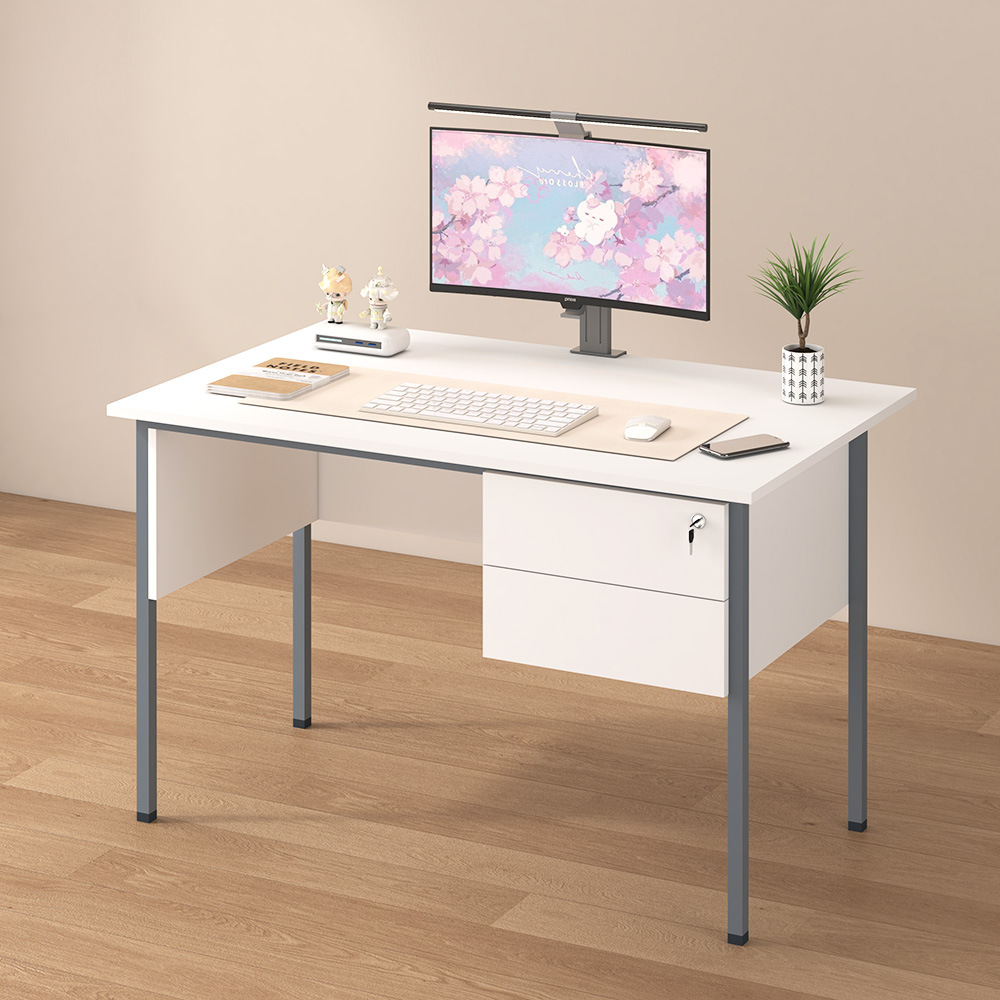 Mesa de oficina de personal de exportación muebles de oficina tablero de oficina una sola persona con cajones cerrados dos cajones escritorio de computadora