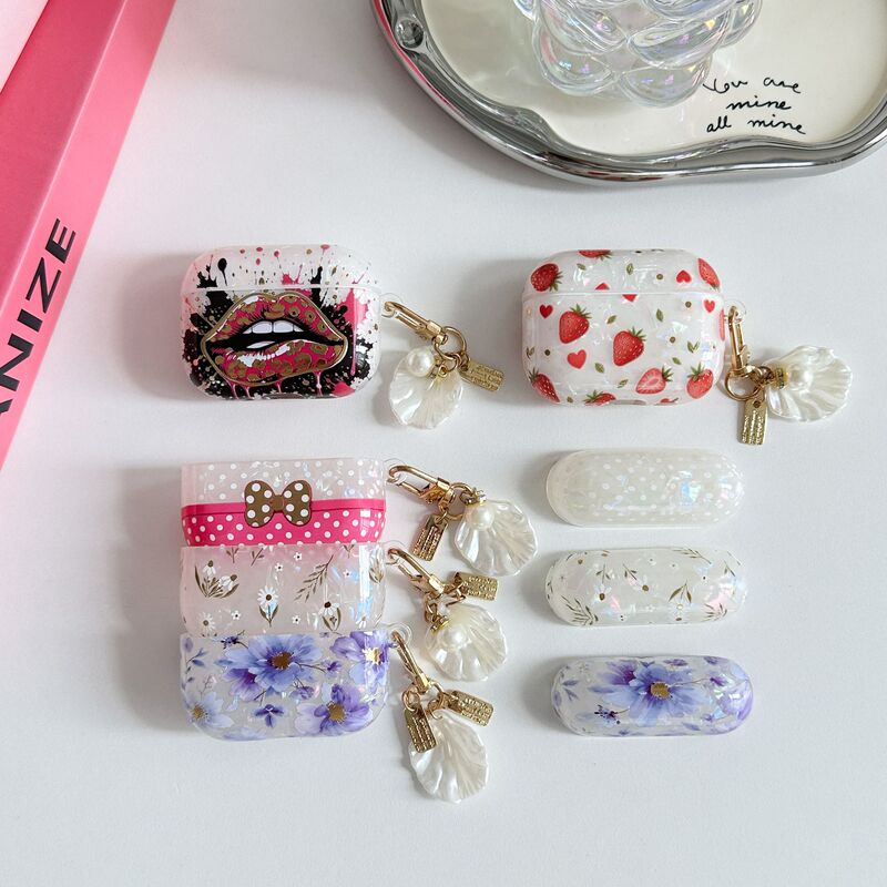 High-end custom IMD water transfer printing and gold foil design, suitable for AirPods Pro 3 earphone cases, TPU soft shell, universal fit, new 4th generation, best-selling