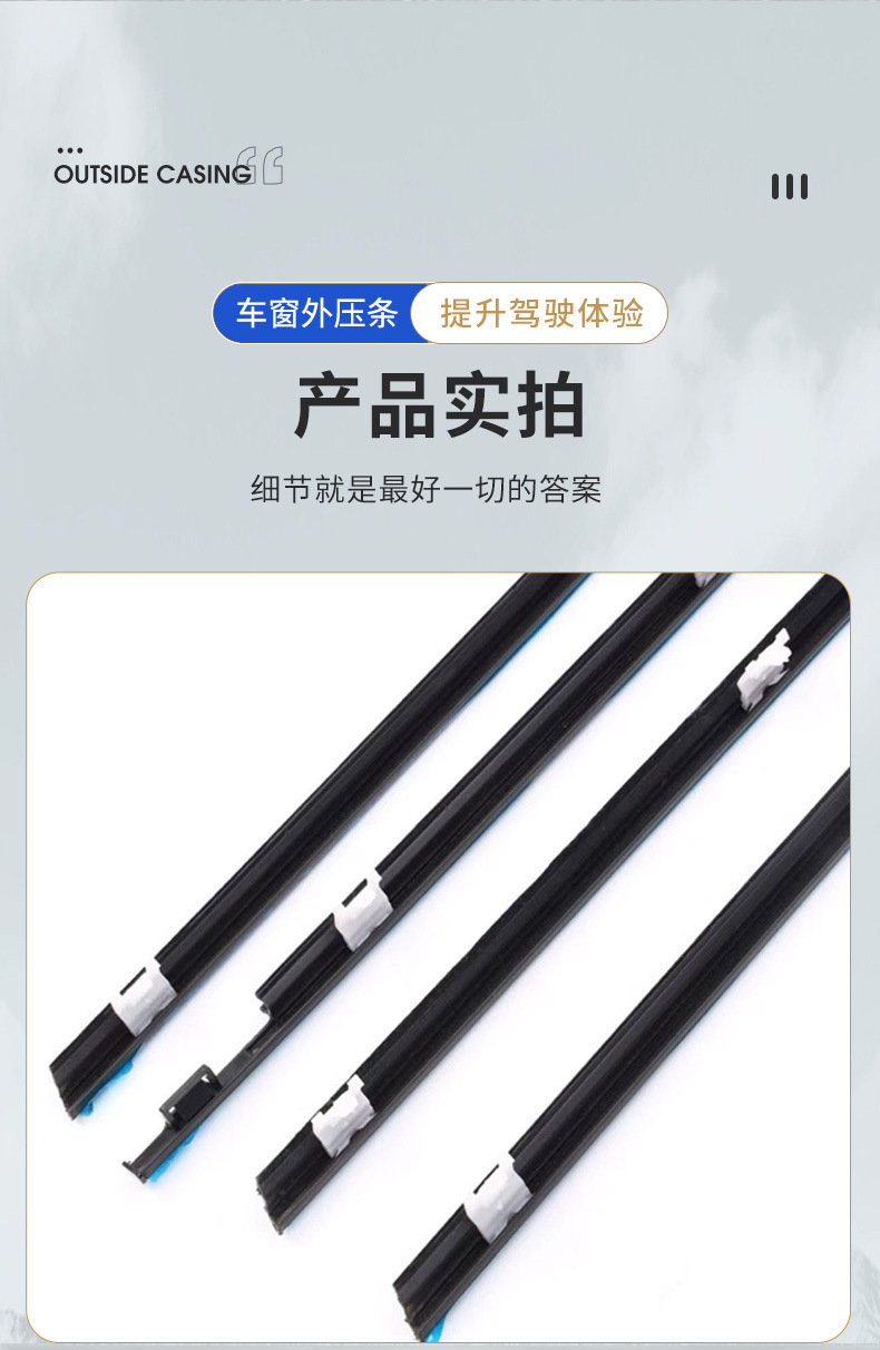 Senya Avanza 2012-2020 Model Soundproofing Edge Sealing Strip Car Water-Blocking Sealing Strip Window Glass Outer Pressure Strip