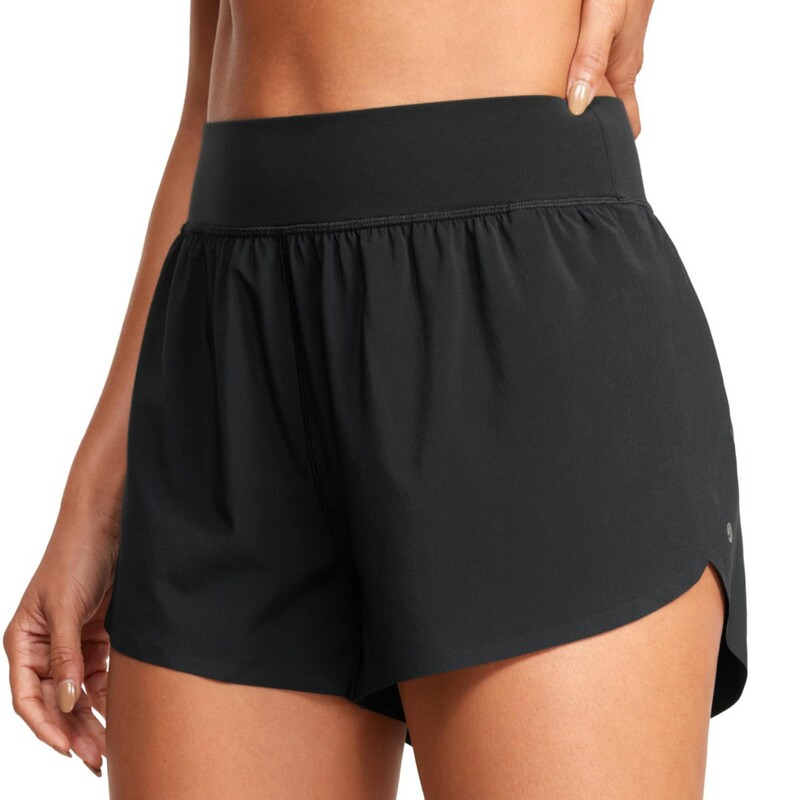 Amazon Women's Sports Shorts Outdoor Casual Quick-Drying Slit Three-Point Shorts Yoga Fitness Training Running Shorts