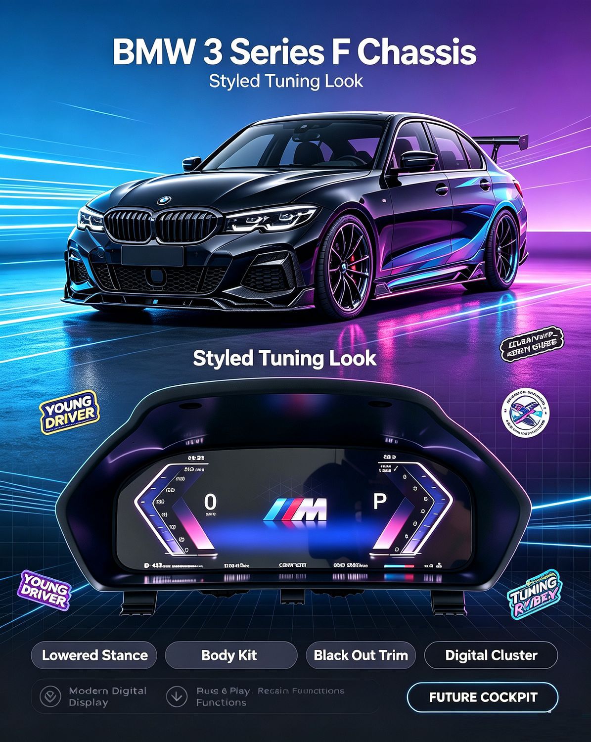 Suitable for Bmw F30F31F32F33F34F35F36M Full Lcd Instrument Virtual Cockpit Non-Destructive Plug-And-Play