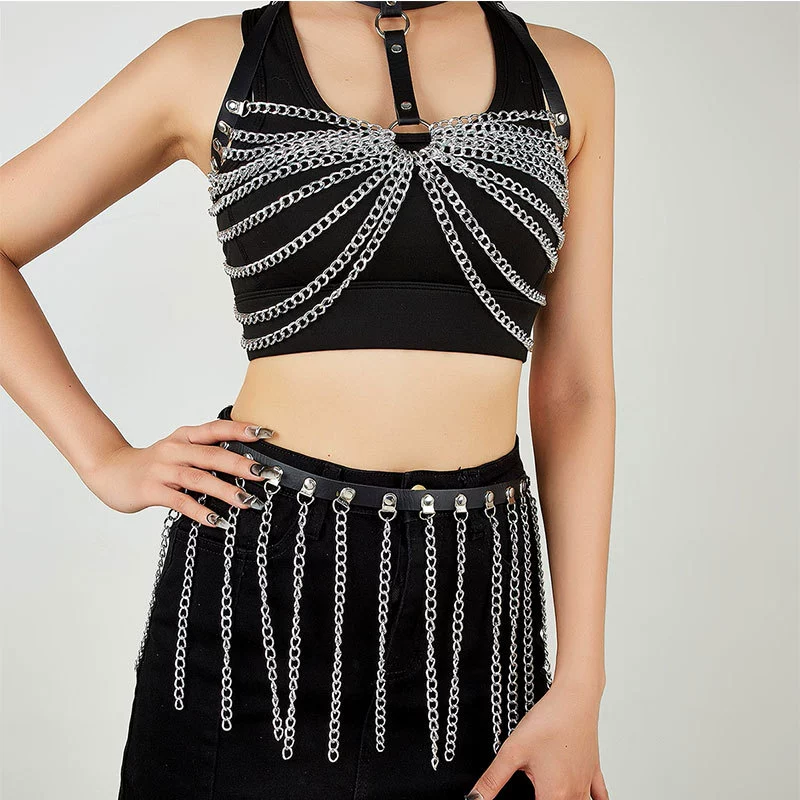 Polyurethane sexy set, harness, fashionable accessory, 2 pieces