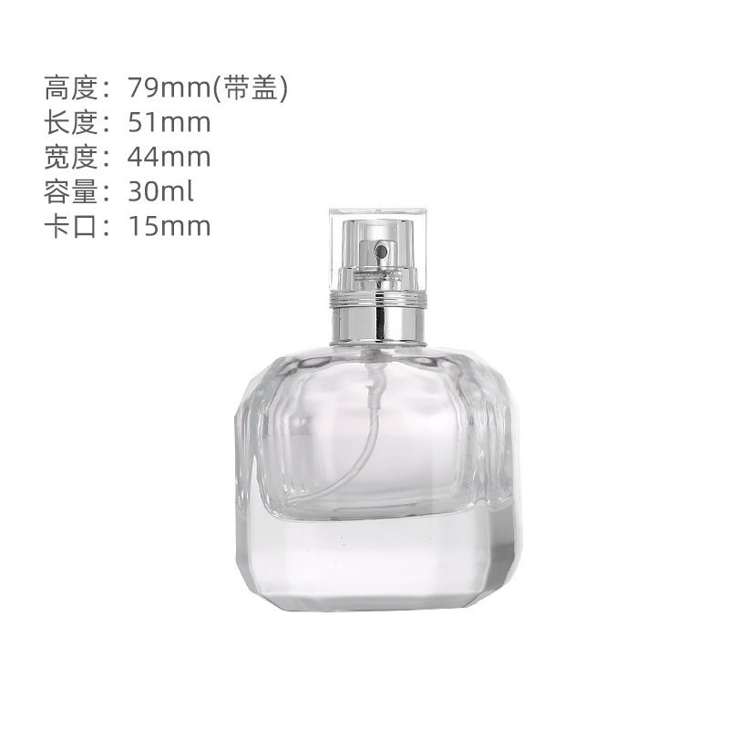 Subbotella de perfume 30/50/100ml botella de tarjeta cosmética botella de perfume de vidrio transparente botella de perfume botella desnuda