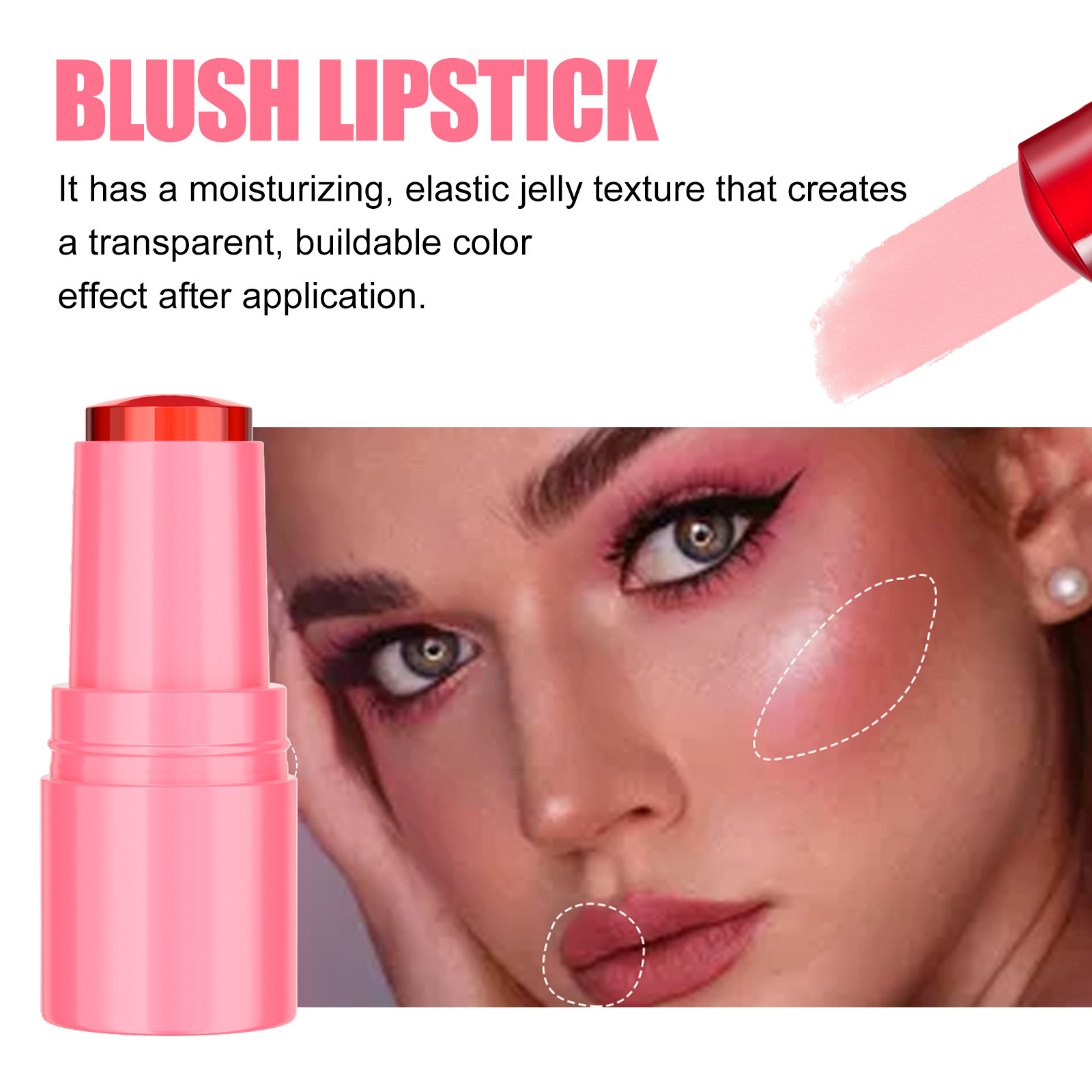Fruit Blush Lipstick And Long Lasting Powder Blusher Lip Gloss_voghion.com
