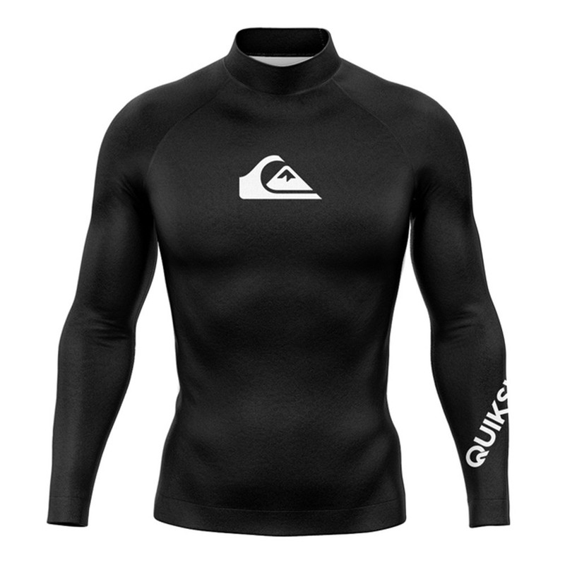 QUIKSILVER Crewneck Men's Diving Suit Beach Sun Protection Swimsuit Long Sleeve Top Surfing Quick-drying Sportswear