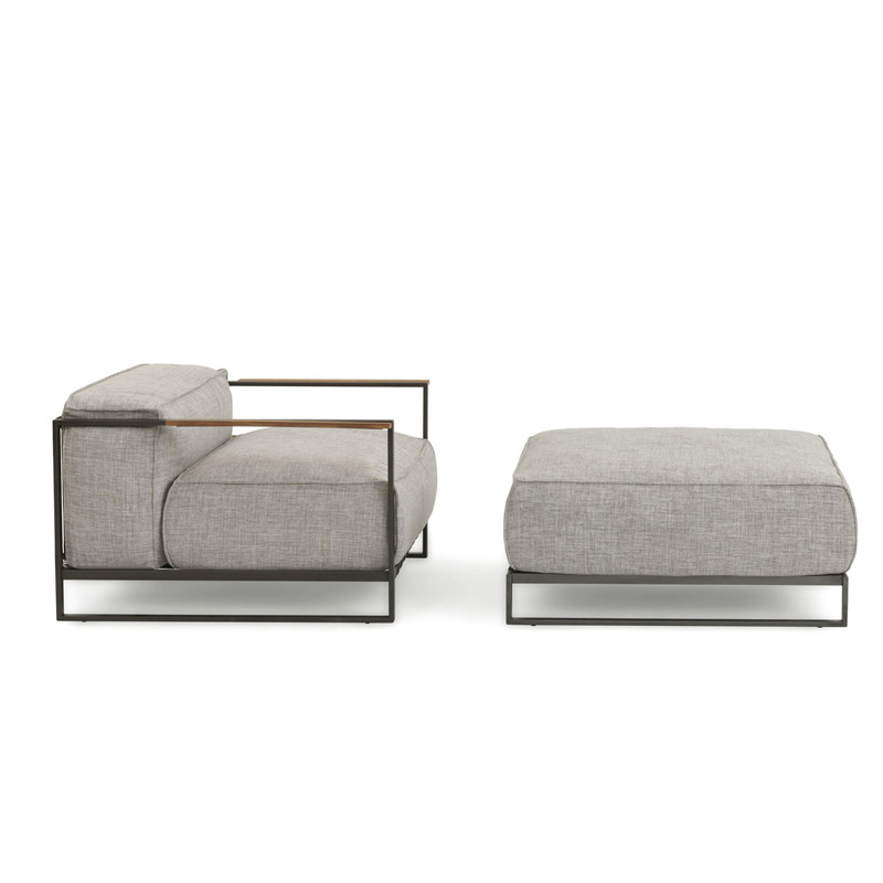 Sofá de exterior de ratán para villa, patio, jardín, terraza, impermeable, con protección solar, juego de sofás de aleación de aluminio, muebles de diseño. image 4