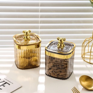 Middle East Urgent Picking Accessible Luxury Cotton Swabs Cosmetics Makeup Cotton Floss Box Dust-Proof Toothpick Tube Bear Cotton Swab Box