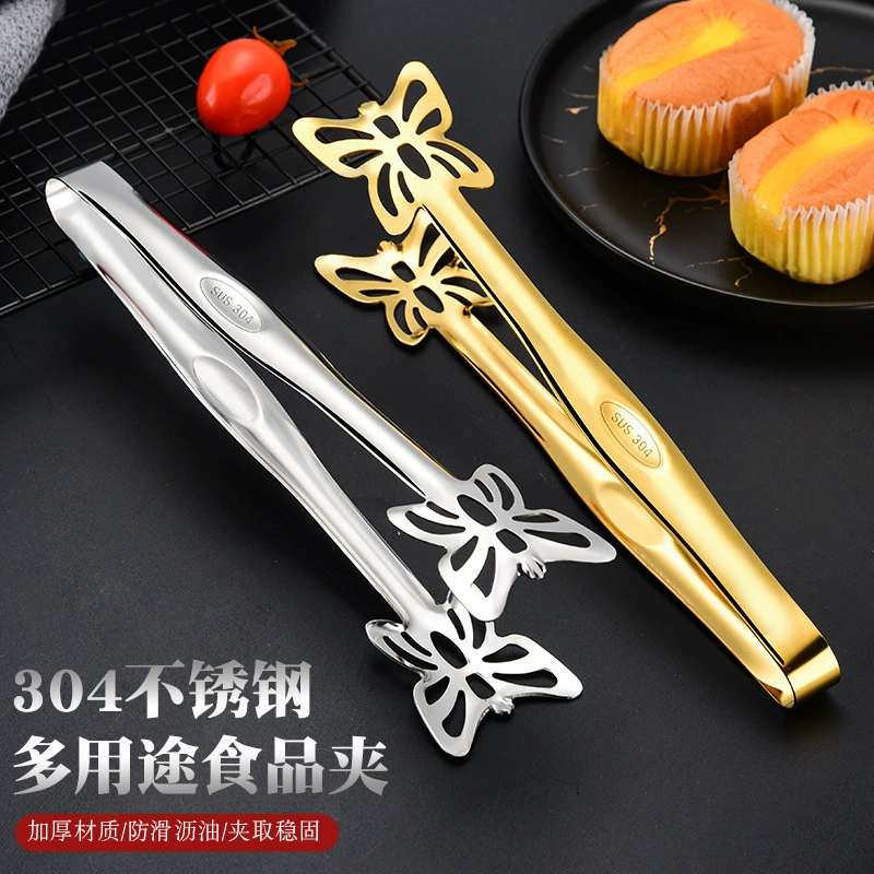 Нержавеющая сталь 304 Пищевой зажим Творческий Новый зажим-бабочка Хлеб Десерт Пищевой зажим Барбекю Стейк Клип