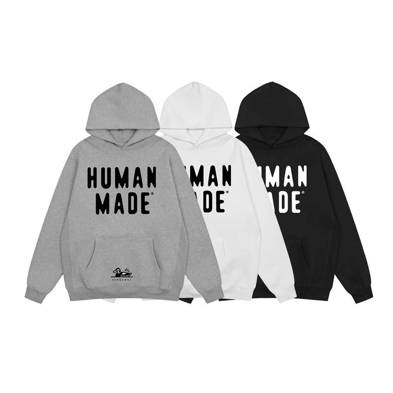 Felpa con cappuccio uomo stampa anatra human made unisex_voghion.com