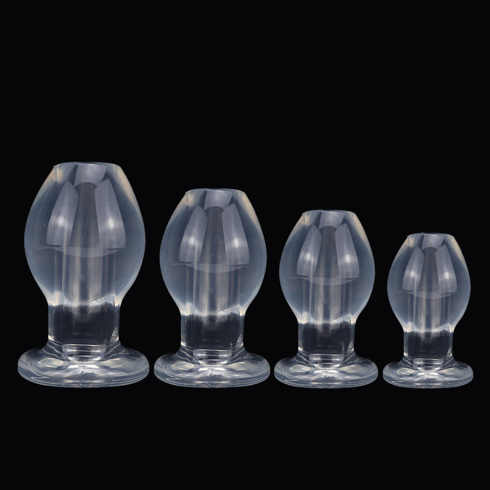 Hollow Anal Plug Dilator, TPE, XL Size, Transparent Design — detail image 13