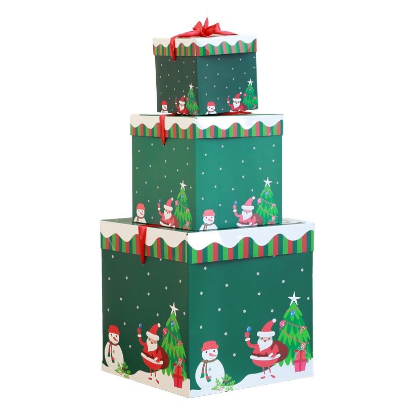Navidad regalo embalaje caja de regalo decoración escena diseño suministros Nochebuena caja de dulces niños adultos