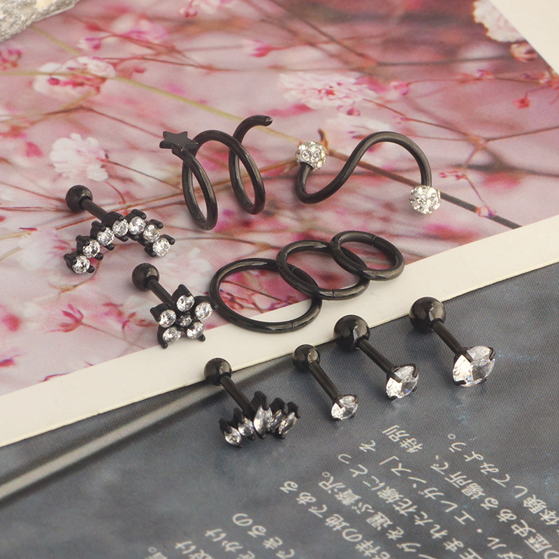 Pointed titanium steel lip stud product view