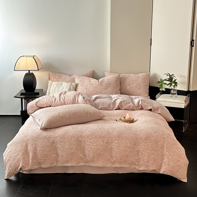 Una clase de madres y bebés de algodón molido cuatro piezas Nantong ropa de cama textil de algodón sábanas de cama cuatro piezas