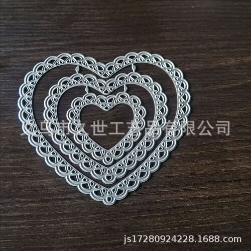 Heart-shaped 3pcs set cutting knife mold carbon steel etching knife mold embossing knife mold DIY handmade embossing knife mold