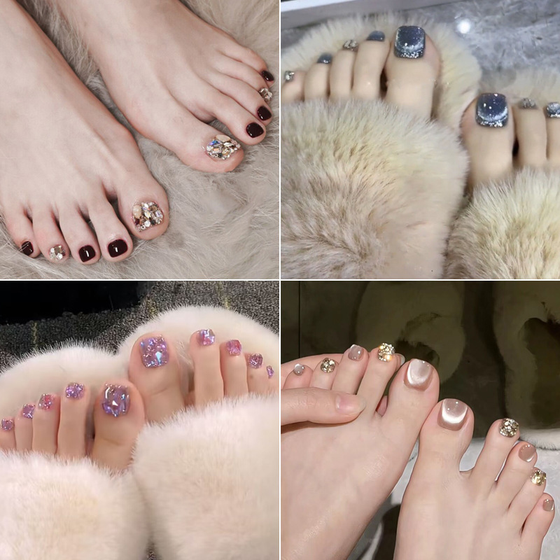 Summer White Toenail Patch Foot Nail Patch Foot Nail Patch Foot Wear Nail Hand Nail Nail Nail Patch Finished Product