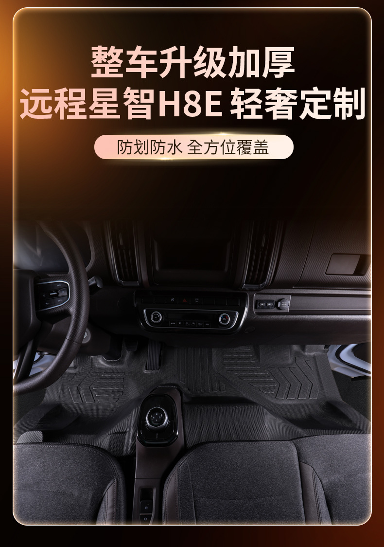 Suitable for Remote-Controlled Xingzhi H8E, Full-Coverage, Specialized Remote-Controlled New Energy Vehicle Waterproof and Wear-Resistant Tpe Truck Floor Mats