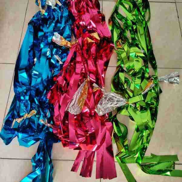 扁平深梅红铝箔线深桃红金银亮丝透明镭射白色银丝垫礼物盒子装饰