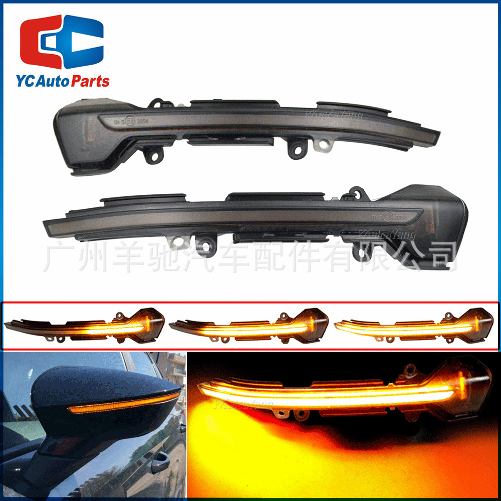 Adecuado para Seat Leon Mk3 5F modificado Luz de agua corriente LED espejo retrovisor señal vuelta ennegrecido