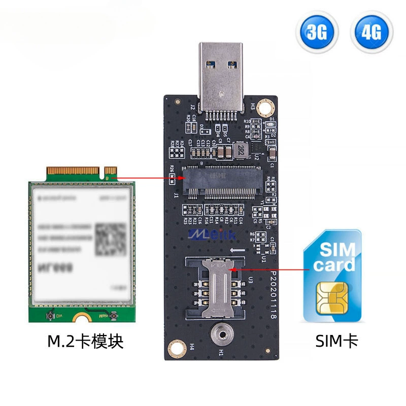 (M.2) KEY B вращает USB3.0 ротатор лента SIM-лоток место 4G LTE модуль платформа разработки вращательная карта