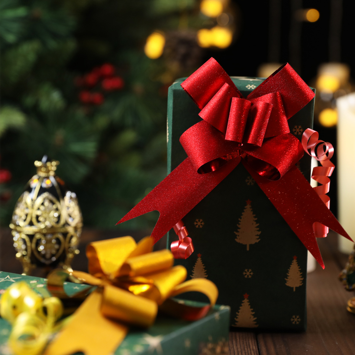 磨紗蝴蝶結手拉花彩帶扎帶禮品包裝材料扎花抽花禮物裝飾年會批發