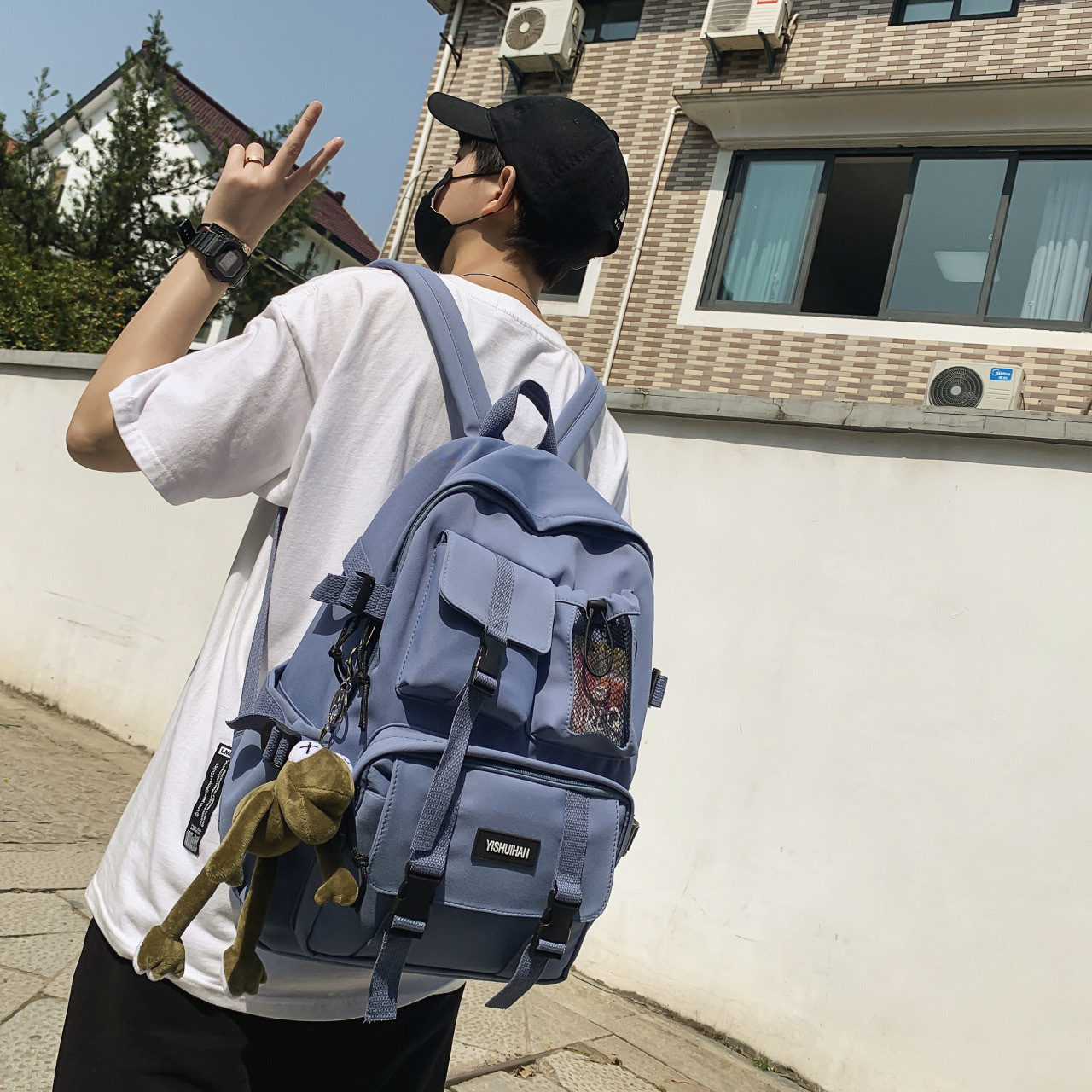 Mochila de mujer 2022 nuevo estilo coreano de gran capacidad estudiante de secundaria mochila de viaje de moda casual de los hombres