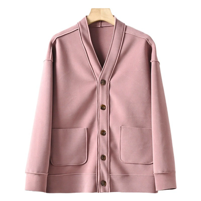 Композитный бархатный ветрозащитный кардиган с длинными рукавами для женщин, Осень-зима, новая утолщенная теплая куртка с грудью, свободная повседневная куртка