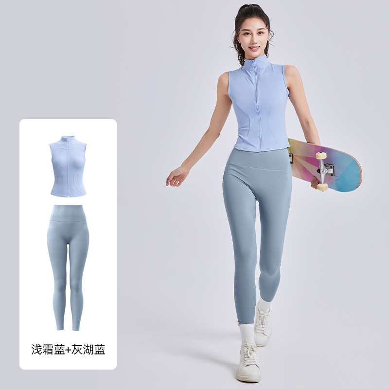 Juyi Tang nuevo cuello vertical sin mangas cuerpo ajustado, delgado transpirable, adelgazamiento, ejercicio, ejercicio, fitness, yoga