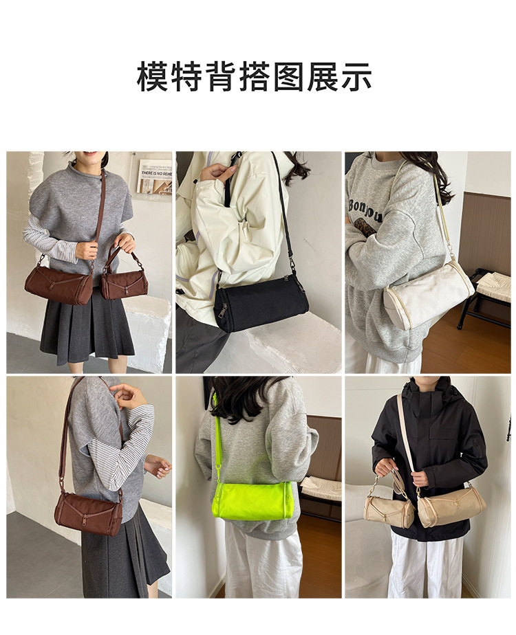 Túi đeo chéo nữ cỡ lớn thiết kế tối giản phong cách Hàn Quốc, chất liệu nylon nhẹ, nhiều ngăn tiện dụng — Cây trumpet xanh, Hồng Trumpet, Màu cà phê Trumpet, Trumpet xanh đậm chi tiết 14