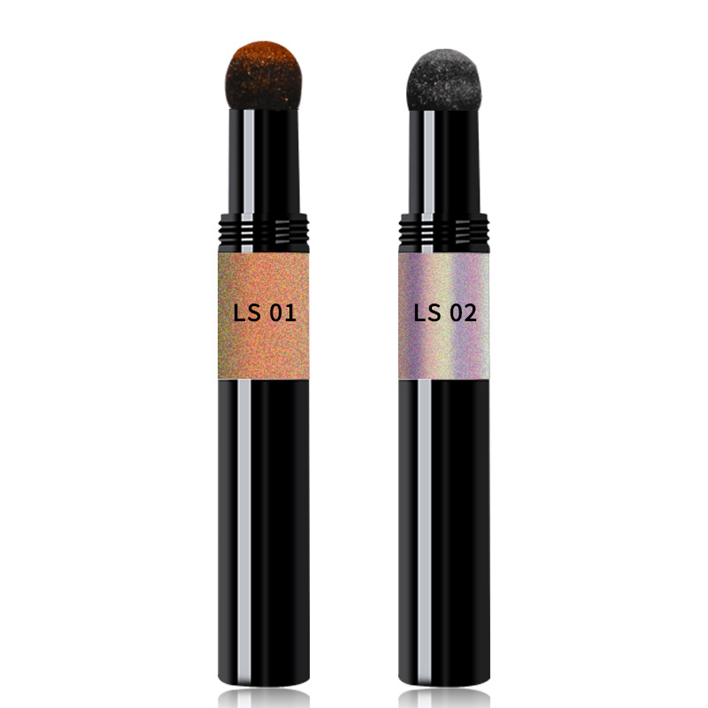 2020 transfronteriza Venta caliente manicura láser cojín de aire pluma mágica polvo láser sólido oro y plata espejo mágico polvo cojín de aire pluma