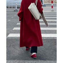 MOXI 十三行雙面羊絨大衣女2022冬季新款長款外套羊毛大衣高級感