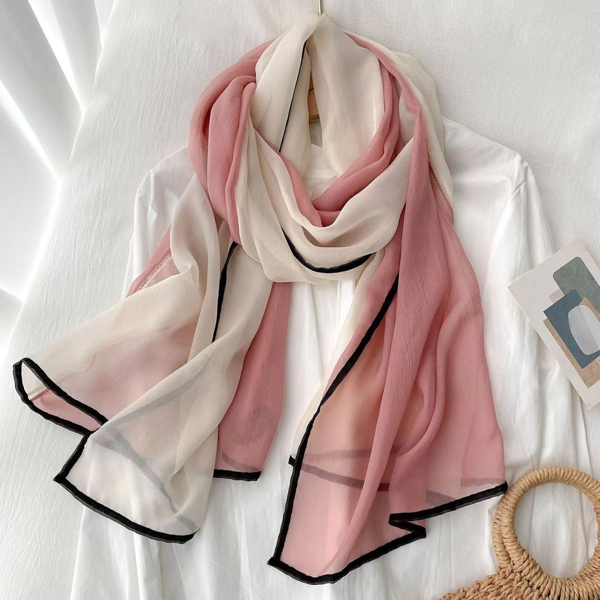 Summer long light and thin breathable scarf