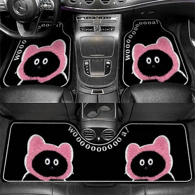 size, non-slip, mud-resistant, universal car interior – Avtomobil döşəmə paspasları - pink-eared-cat-single-front-row-silk-loop-5060cm1923