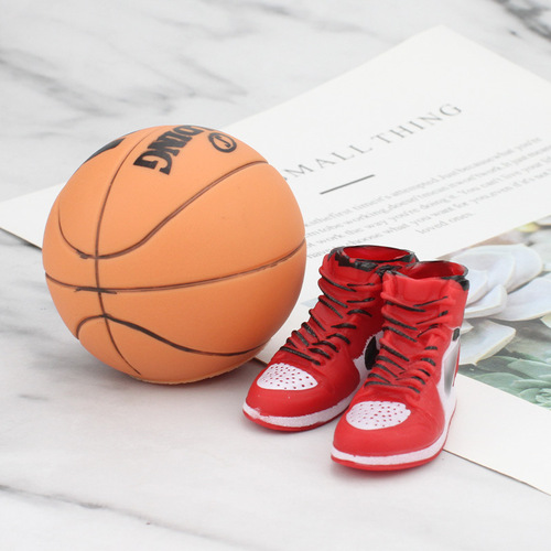 Basketball cake decoration mini sneaker basketball model slam dunking handsome man birthday party basketball theme cake ornament