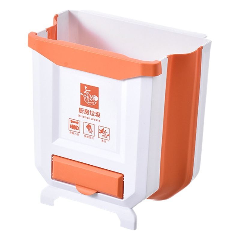 Plegable cubo de basura Cocina dormitorio montado en la pared puede inodoro papel cesta coche cubo de basura al aire libre