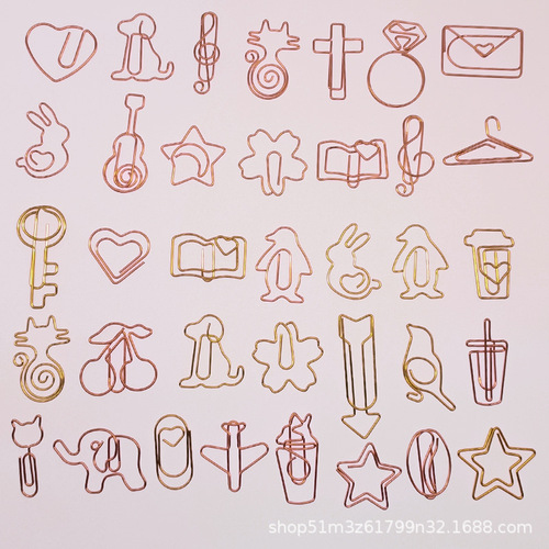 Rose gold paper clip animal paper clip multifunctional paper clip creative paper clip special shaped paper clip wholesale