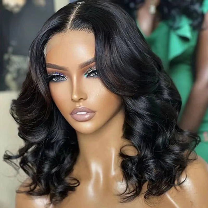 5X5 200% Glueless Wig Bouncy Curl Lace Wig Human Hair Real Hair Export