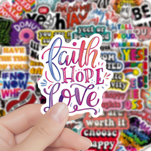 50 sheets of non-infringement motivational graffiti stickers, colorful, for luggage, guitar, notebooks, waterproof