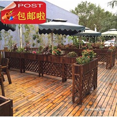 餐厅隔断花架户外防腐木栅栏阳台网格围栏花盆架室内实木置物架