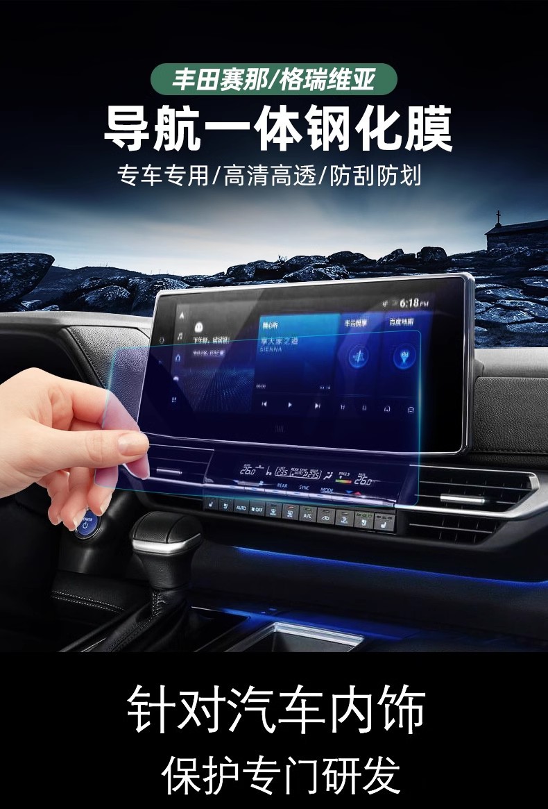 22-24 Seine Interior Protective Film Central Control Navigation Screen Tempered Film Grevia Display Instrument Modification