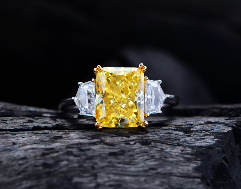 Fashion Geometric Sterling Silver Inlay Zircon Rings 1 Piece