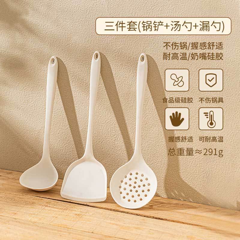 食品級シリカゲル鍋シャベルは鍋専用家庭用調理器具の高温炒め物シャベルスプーンのスプーンセットにくっつかない|undefined