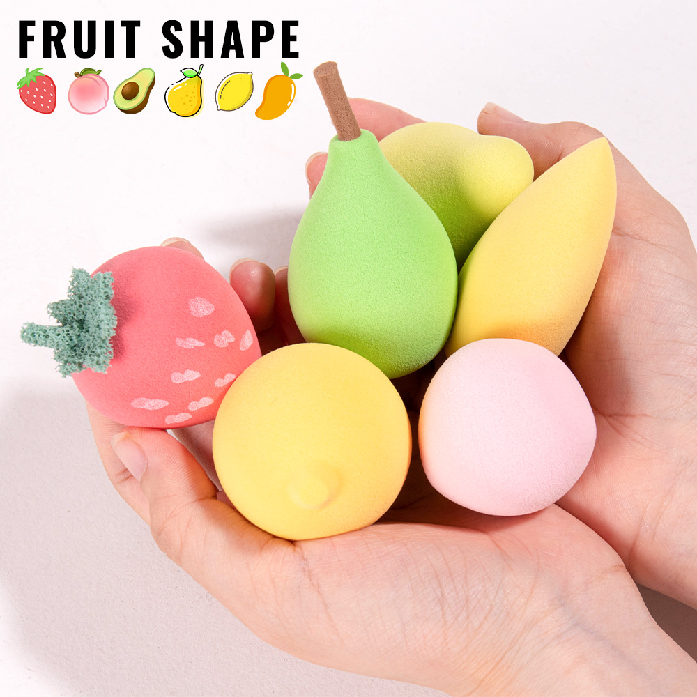 Amazon explosions dry and wet dual-use powder puff makeup dressing do not eat powder fruit beauty makeup egg makeup tools wholesale