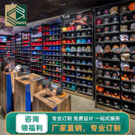 时尚服装店帽子展示架货架铁艺多层展架潮流帽子展示台亚克力架子