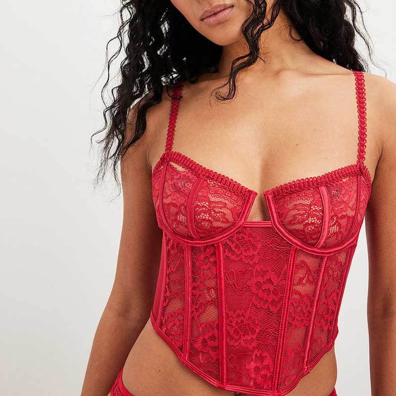 Fishbone Thorset Thin Lace Sexy Underwear Vest Outer Wear French Court Underwear Women's Corset Top Fishbone Thorset Thin Lace Sexy Underwear Vest Outer Wear French Court Underwear Women's Corset Top